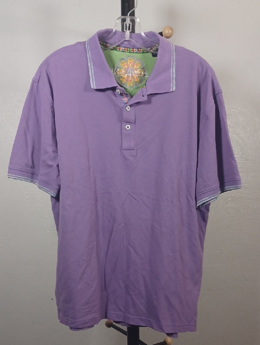 Robert Graham Purple Polo Shirt Size XL